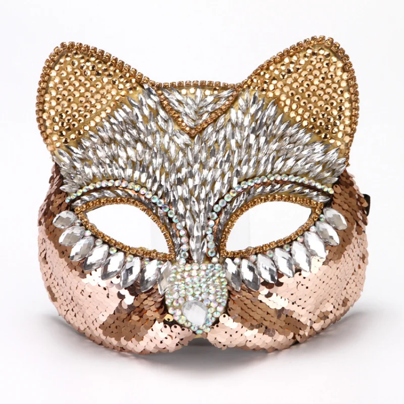 Men'S Formal Wear For Graduation - Sexy Diamond Masquerade Cat Mask Glitter