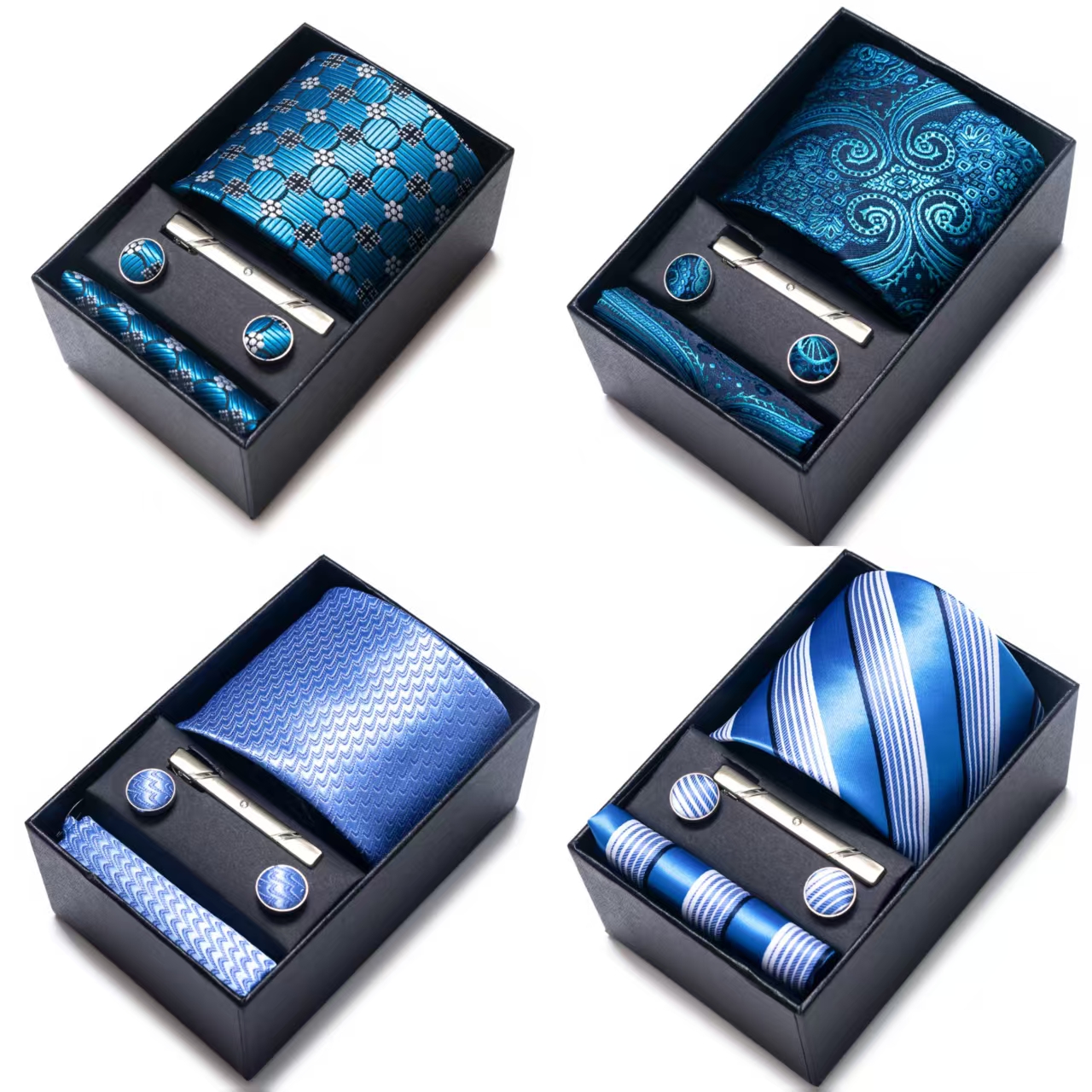 Tie Bar Clip - Bright Color Paisley Men's Tie, Pocket