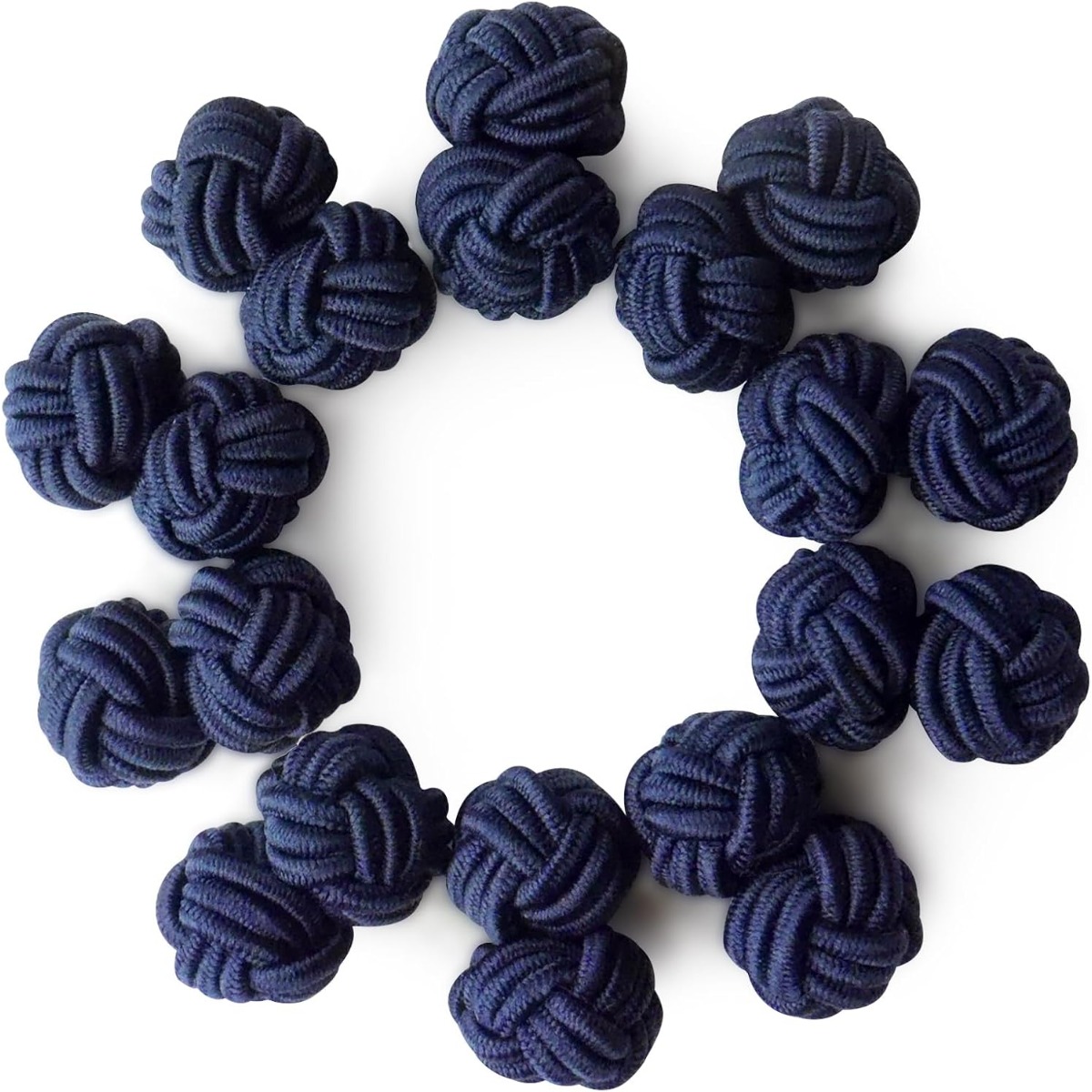 Elegant Formal Men'S Wear - 5 Pairs Unisex Fabric Knot Cufflinks