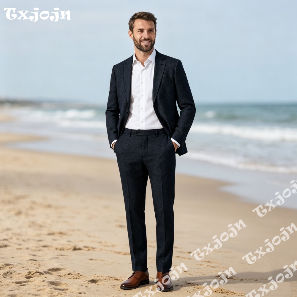 Classic Dark Navy Linen Men 2P - Men Linen Formal Wear recensione e prezzo