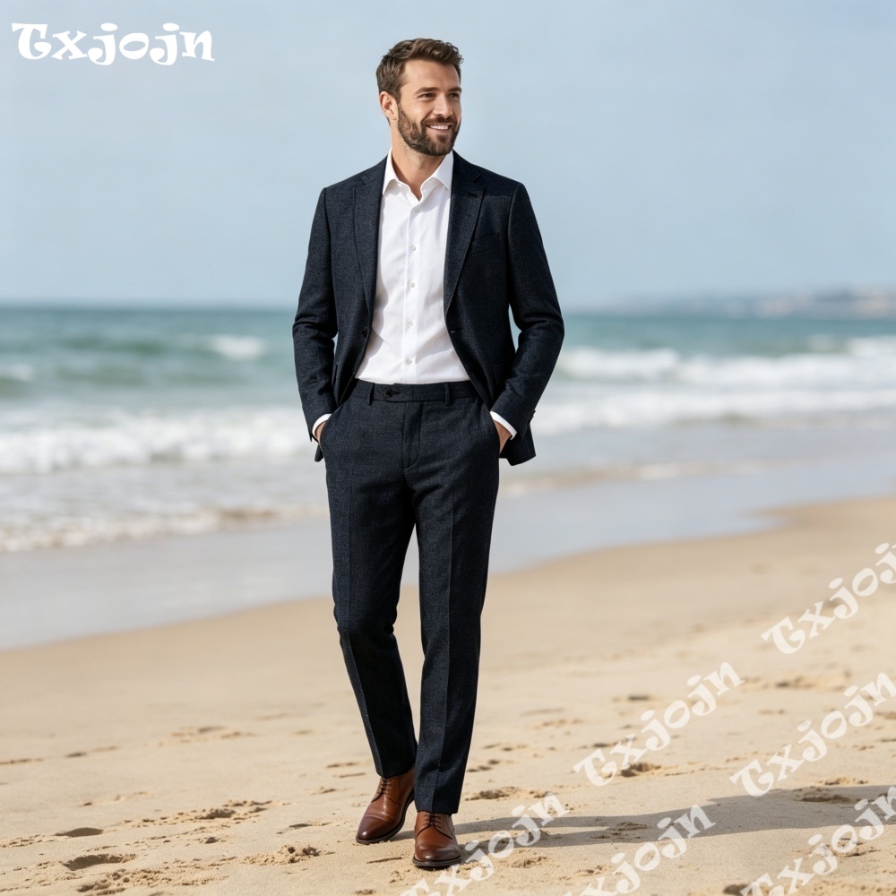 Classic Dark Navy Linen Men 2P - Men Linen Formal Wear recensione e prezzo