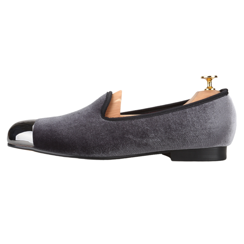 Piergitar Gray Velvet Slip-On  - Men'S Formal Wear Slippers recensione e prezzo