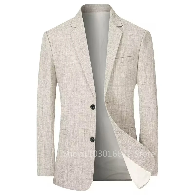 Beige/Blue Men Suit Linen Blaz - Men Linen Formal Wear recensione e prezzo