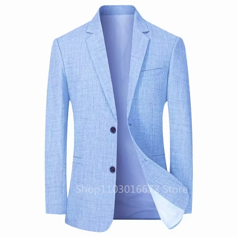 Beige/Blue Men Suit Linen Blaz - Men Linen Formal Wear recensione e prezzo