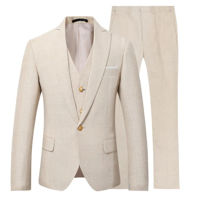 Beige Ivory Men Suit Casual Li - Men Linen Formal Wear recensione e prezzo