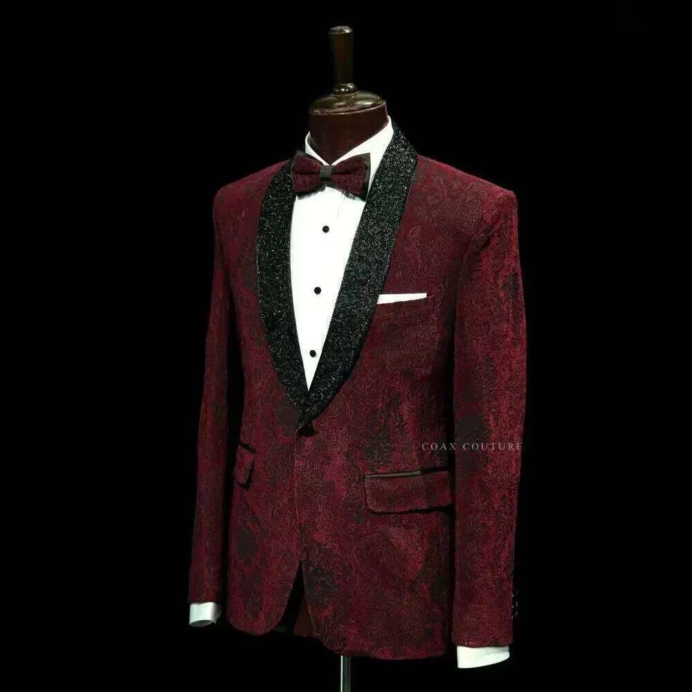 Dark Red Formal Men Suits Jacq - Men'S Formal Wear No Suit recensione e prezzo