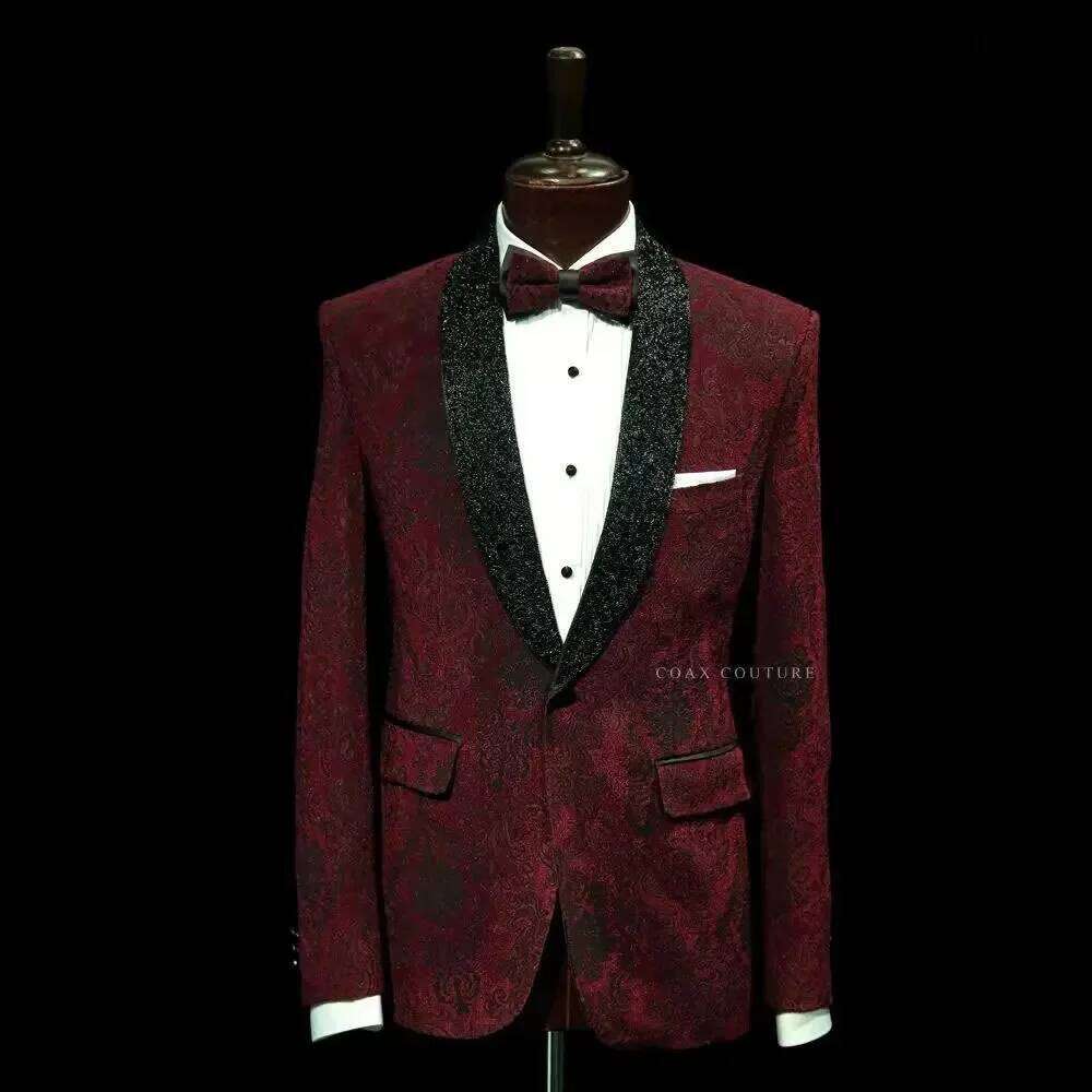 Dark Red Formal Men Suits Jacq - Men'S Formal Wear No Suit recensione e prezzo