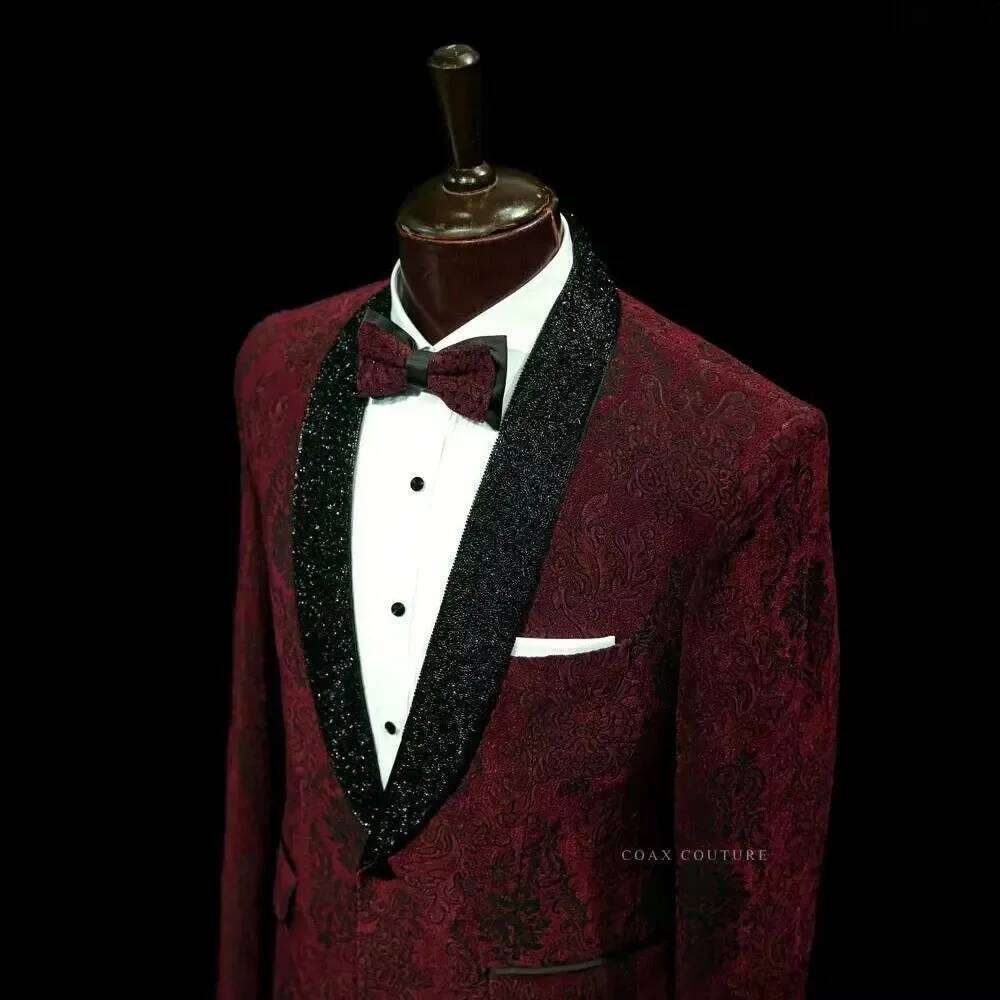 Dark Red Formal Men Suits Jacq - Men'S Formal Wear No Suit recensione e prezzo