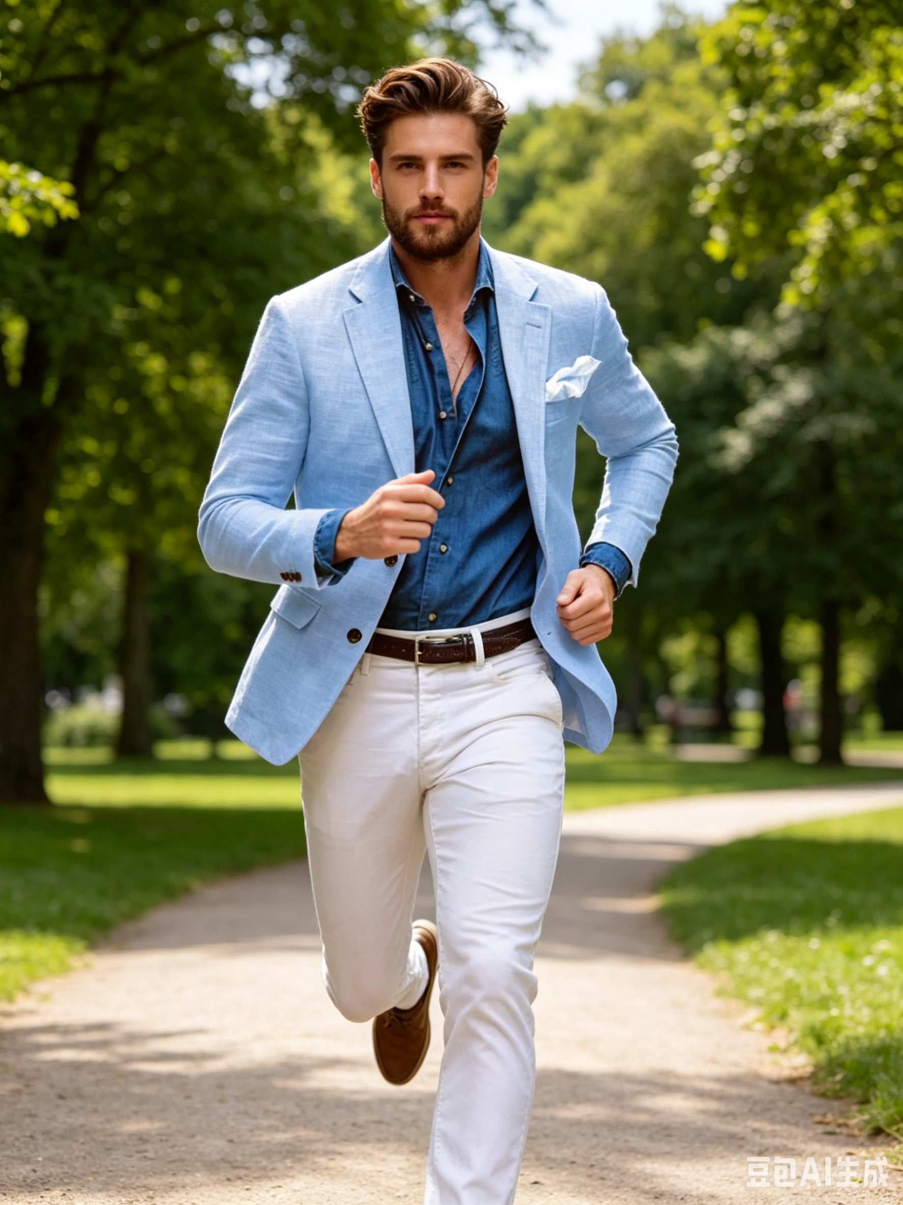 Beige/Blue Linen Men Suit Blaz - Men Linen Formal Wear recensione e prezzo