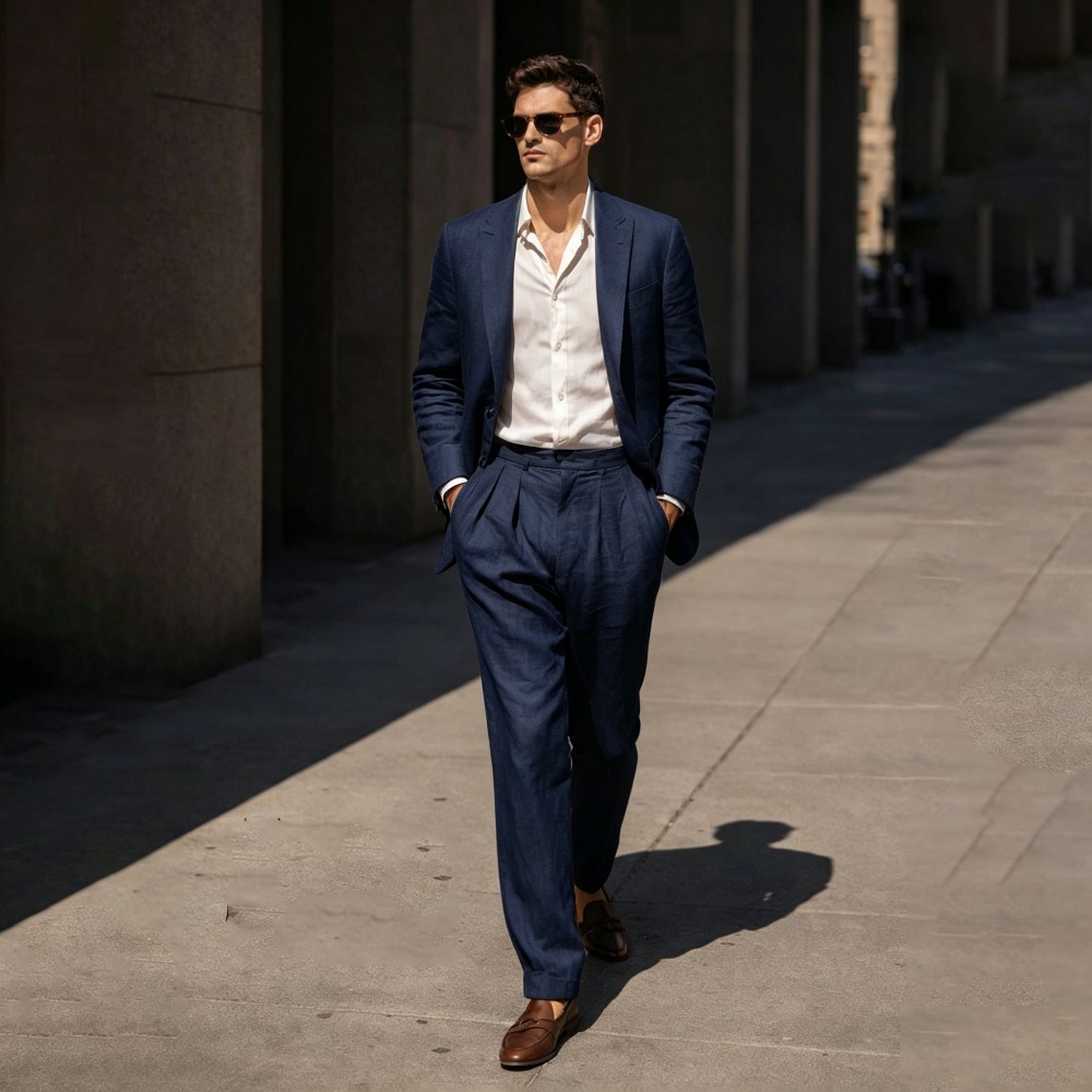Beige Linen Wedding Tuxedo Pro - Men Linen Formal Wear recensione e prezzo