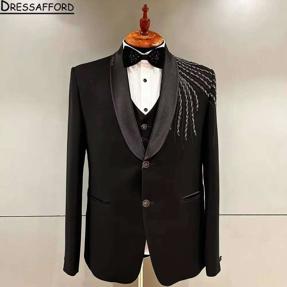 Crystal Beading Groom Wedding  - Men'S Formal Wear No Suit recensione e prezzo