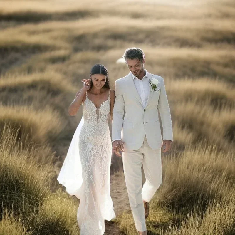 Linen Wedding Tuxedo For Men S - Men Linen Formal Wear recensione e prezzo