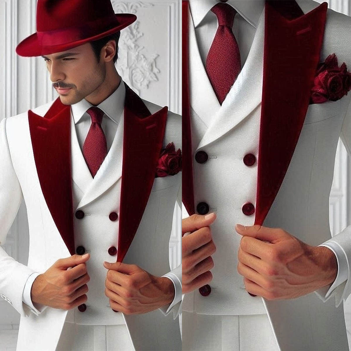 Formal Man Tuxedos Velvet 3 Pc - Men'S Formal Wear For Graduation recensione e prezzo