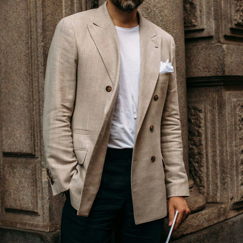 Men Suit Jacket Cotton Linen D - Men Linen Formal Wear recensione e prezzo
