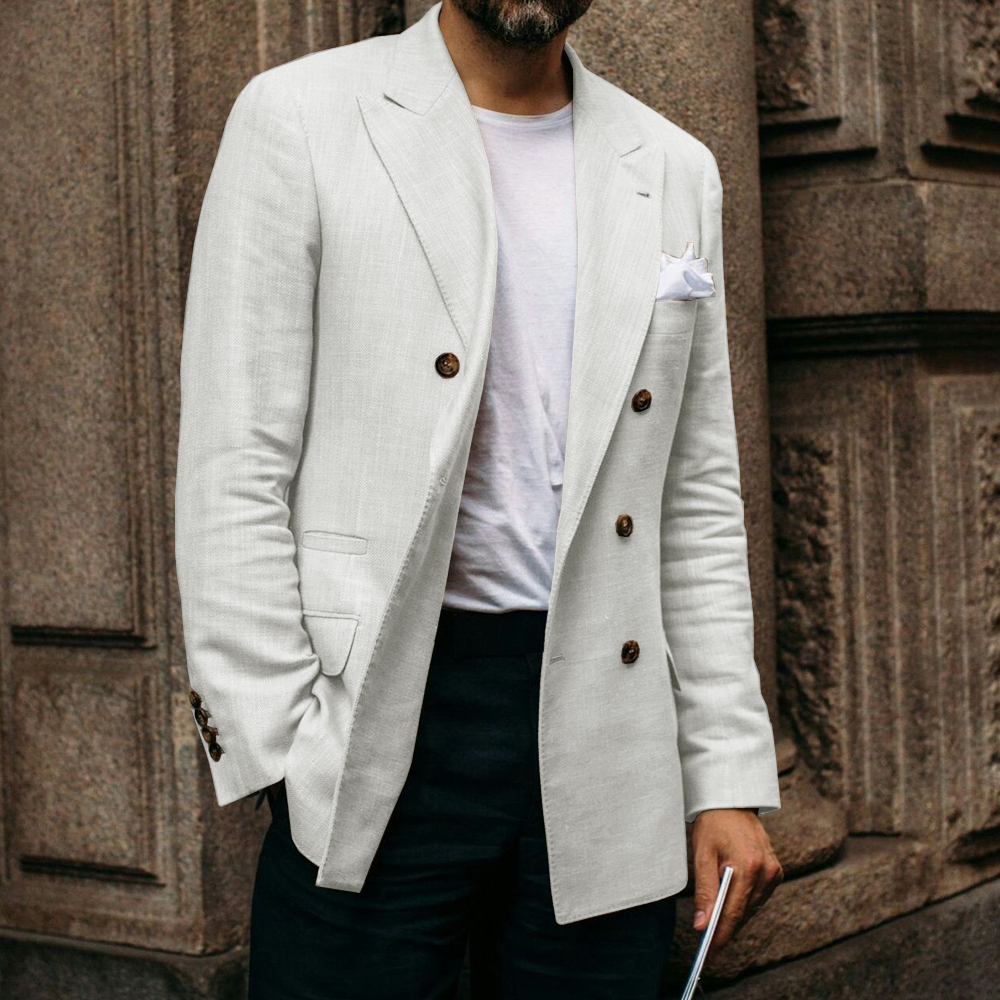 Men Suit Jacket Cotton Linen D - Men Linen Formal Wear recensione e prezzo