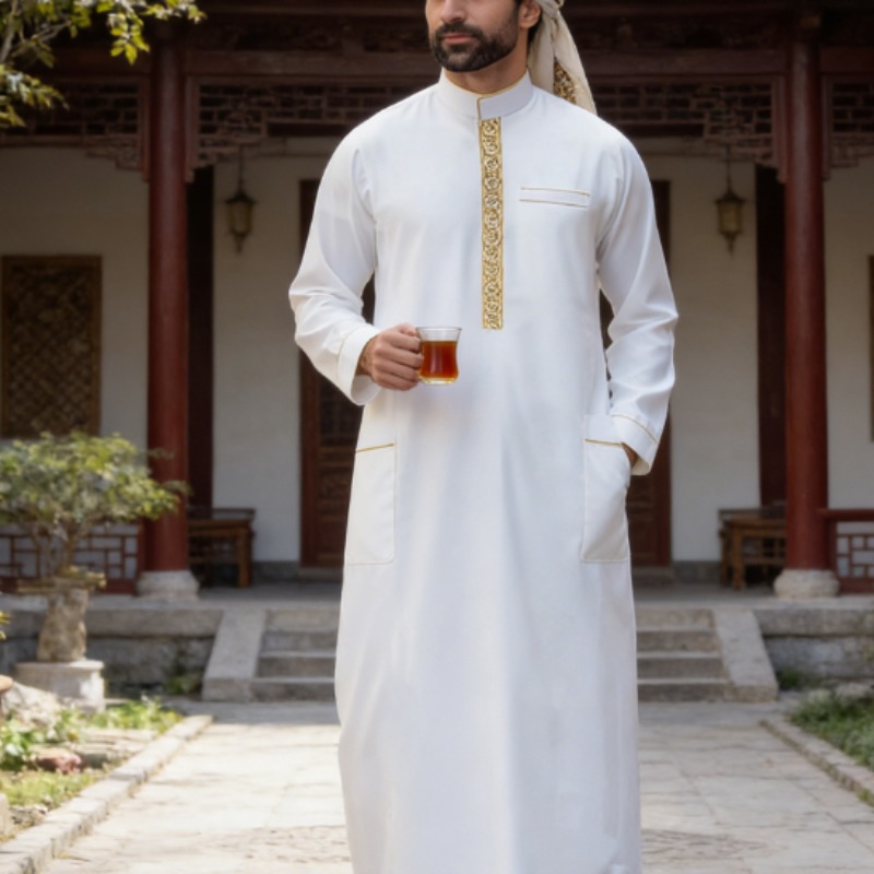 Arabic Mens Thobe Embroidered  - Arabic Formal Wear Men recensione e prezzo