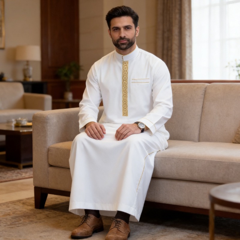 Arabic Mens Thobe Embroidered  - Arabic Formal Wear Men recensione e prezzo