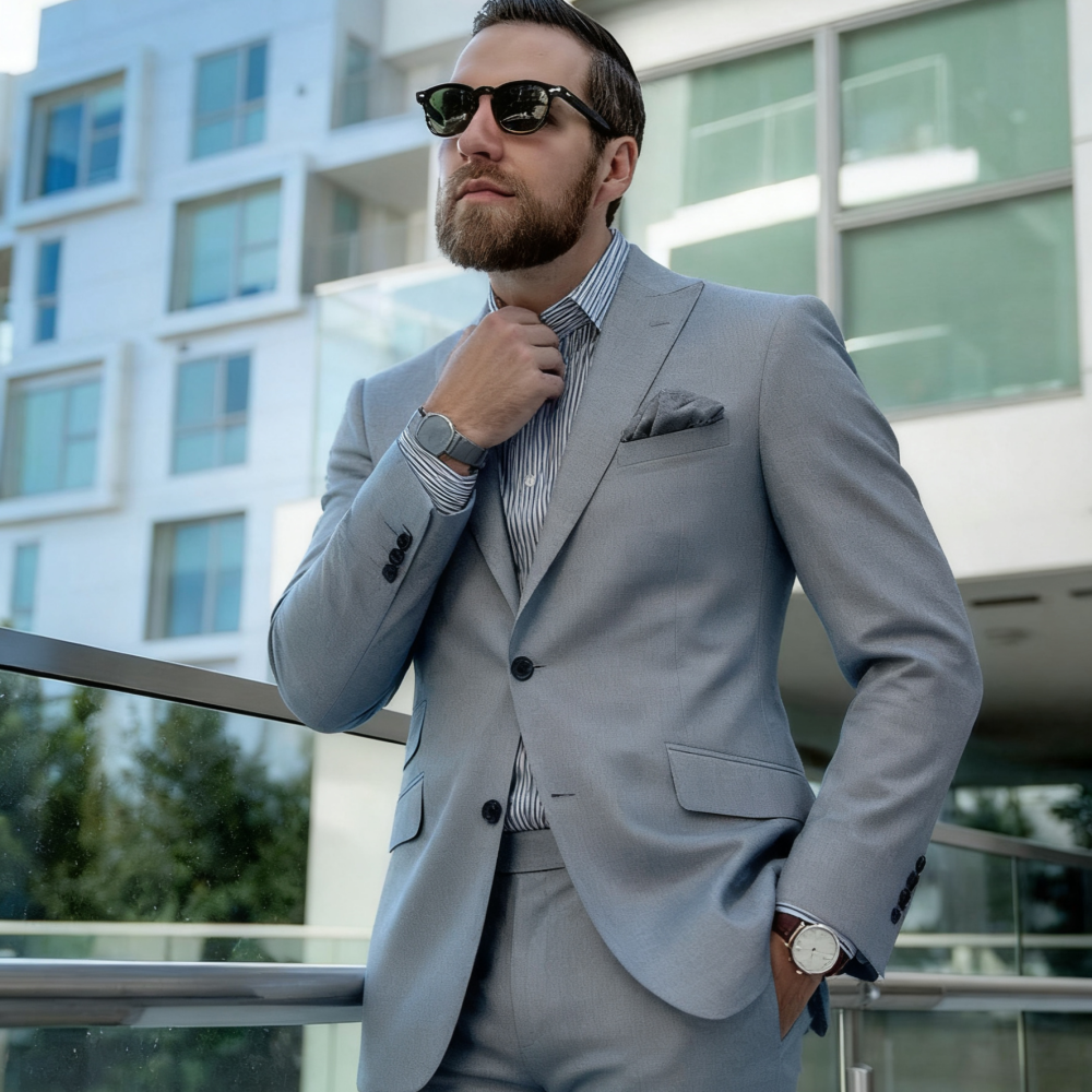 Blue Suit Men's Custom-Fit Ter - Men'S Formal Wear For Graduation recensione e prezzo