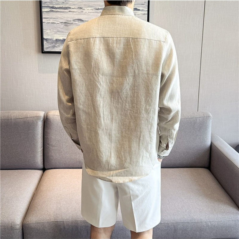 100% Linen Long Sleeve Shirt f - Men Linen Formal Wear recensione e prezzo
