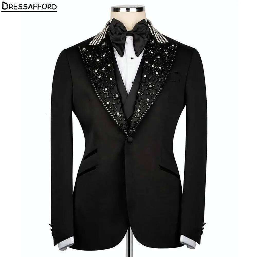 Black Pearls Beading Crystal M - Men'S Formal Wear No Suit recensione e prezzo