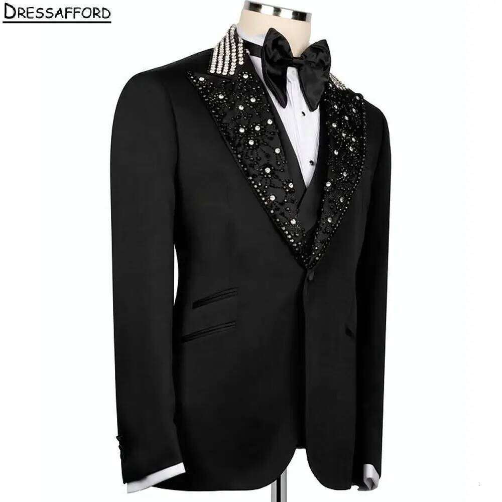 Black Pearls Beading Crystal M - Men'S Formal Wear No Suit recensione e prezzo